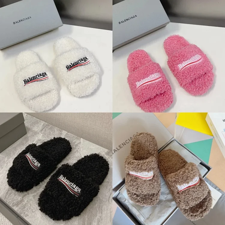 Balenciaga Fur Slippers